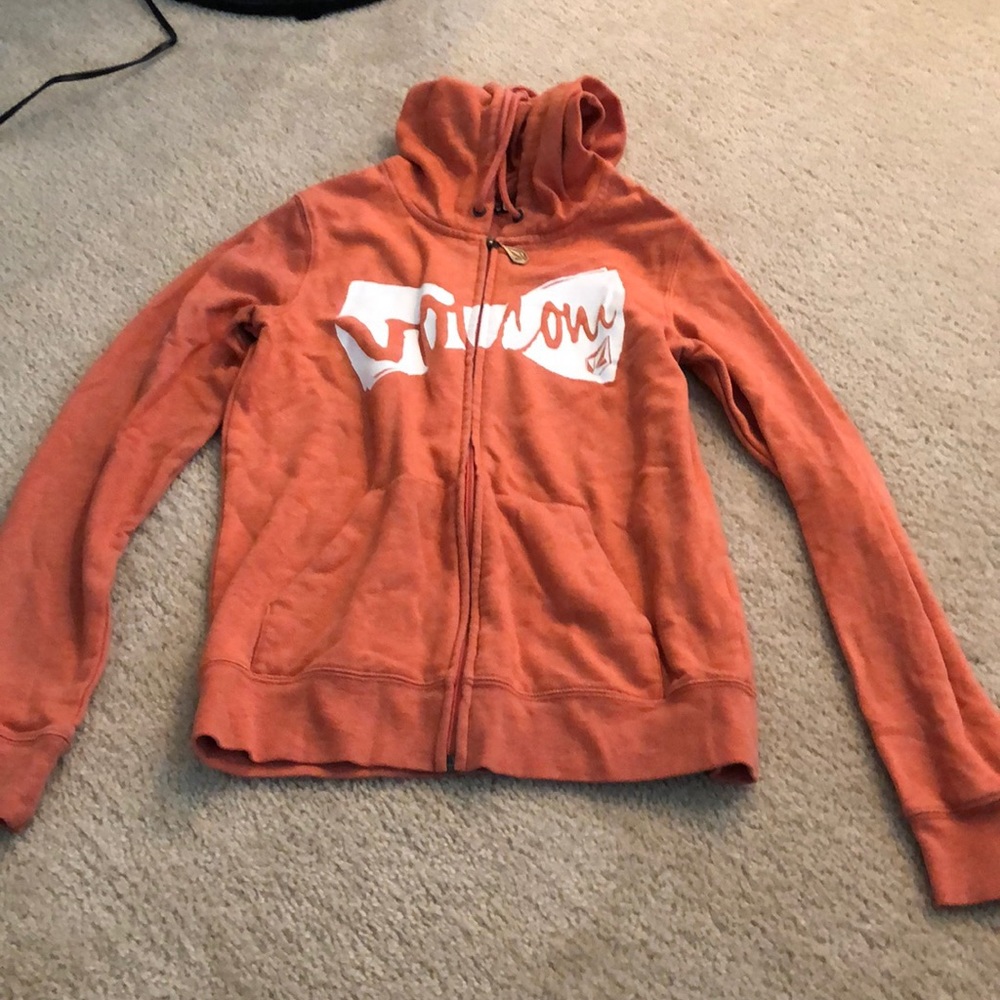 Burnt orange Volcom zip up jacket